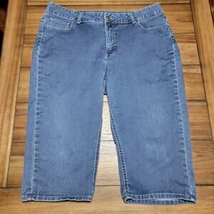 Riders by Lee Dark Wash Soft Denim Capris - Size 18 Medium